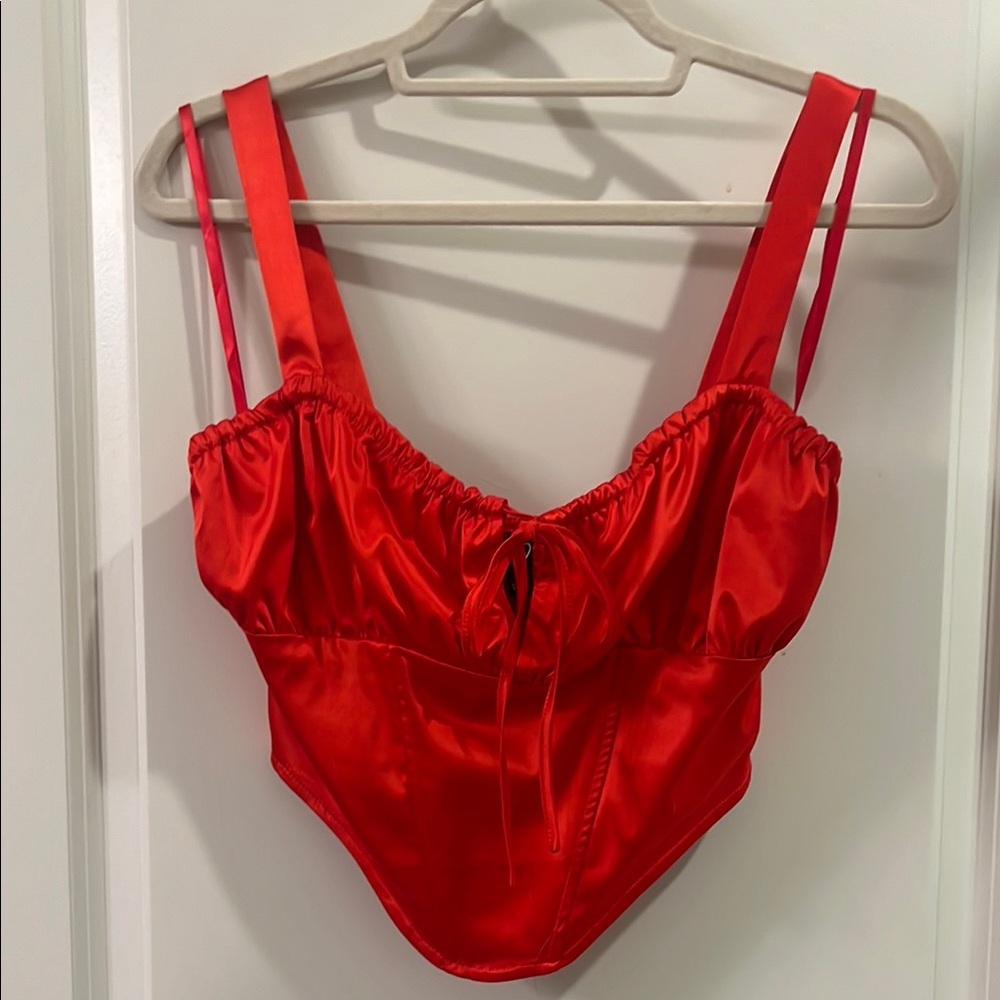 Red Satin Women's Intimate Top
